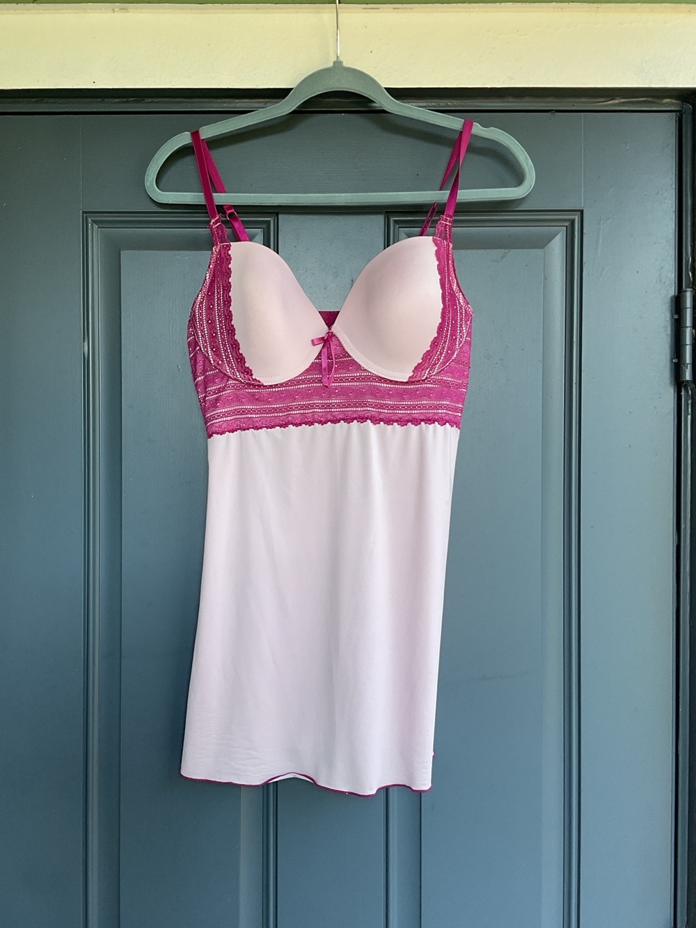 Pink Lace-Trim Chemise Nightdress
